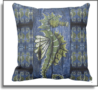 Tropical Seahorse Designer 16 x 16 Throw Pillow